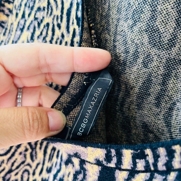 BCBGMAXAZRIA Sz M Alonya Leopard Print Peplum Stretch Tank Top Pullover Blouse - Picture 4 of 8